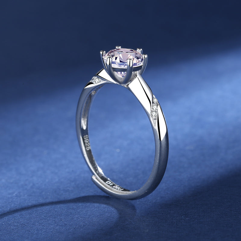 Luxury six-claw ladies Moissan Diamond ring
