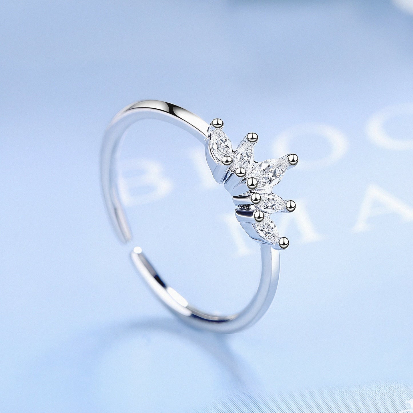 Exotic Princess Crown Silver Ring