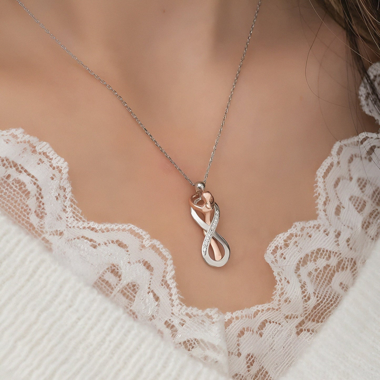 Infinity Hug Silver Pendant I HAD YOU & YOU HAD ME