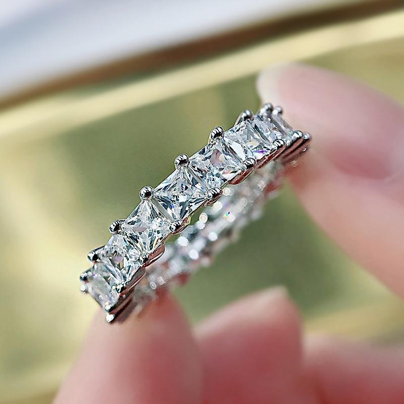 Square Eternity Silver Ring