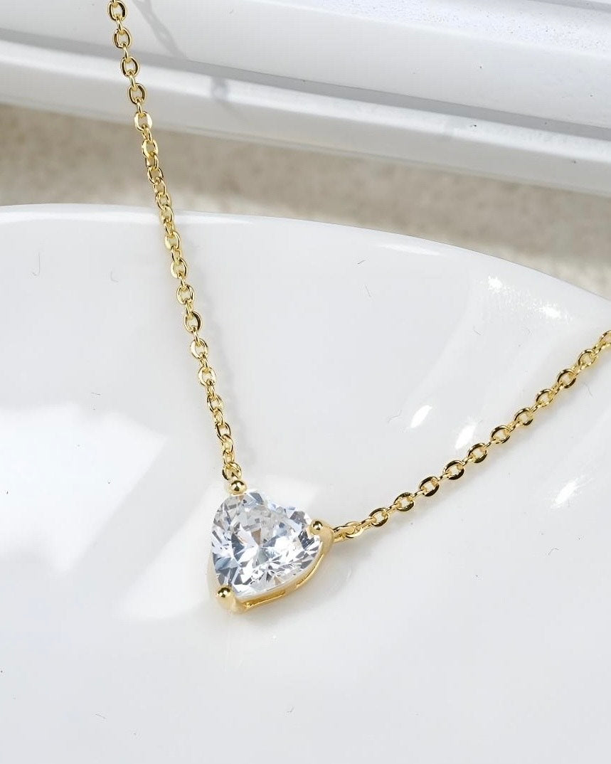 Crystal Swarovski Luxurious Heart Silver Necklace