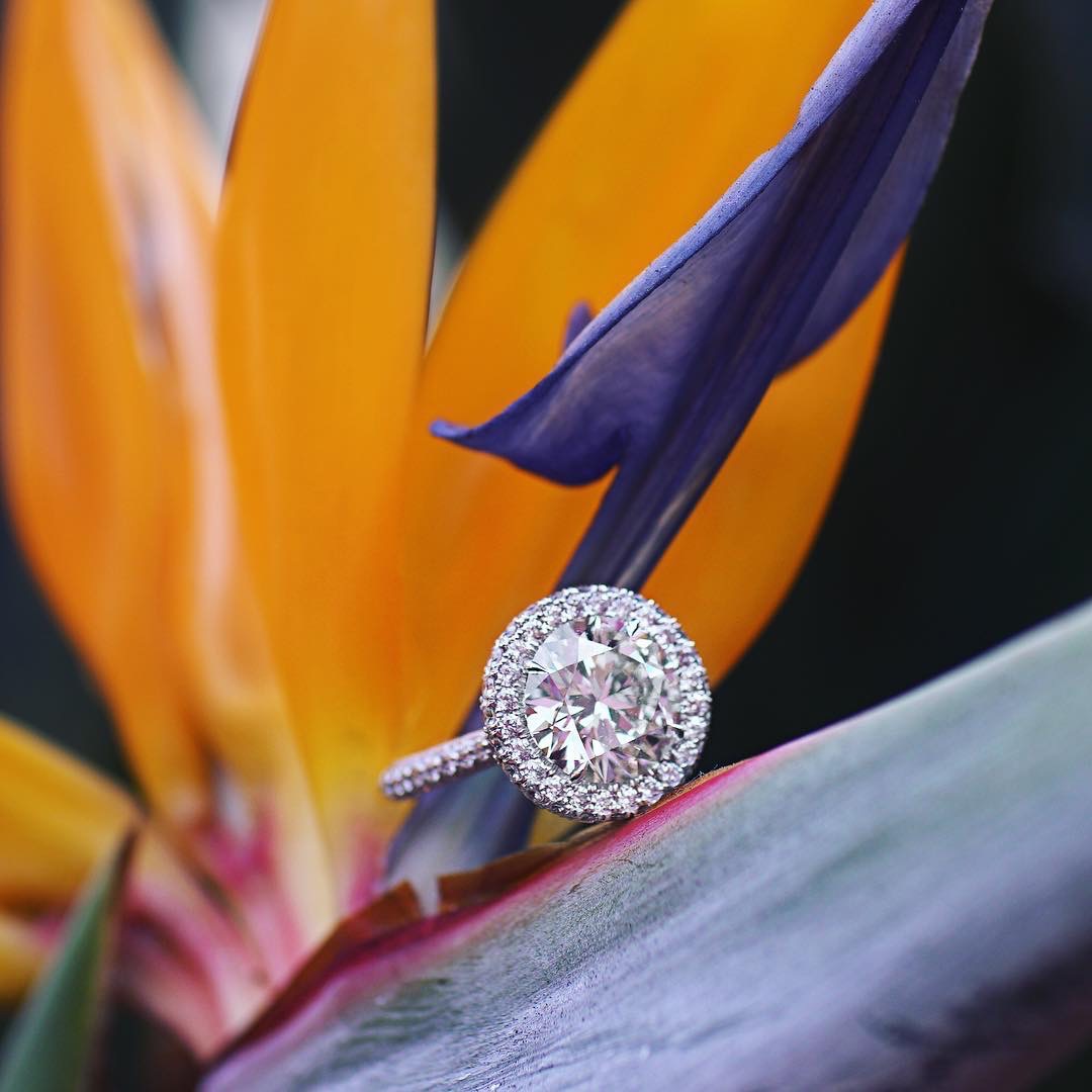 America Round Diamond Silver Ring