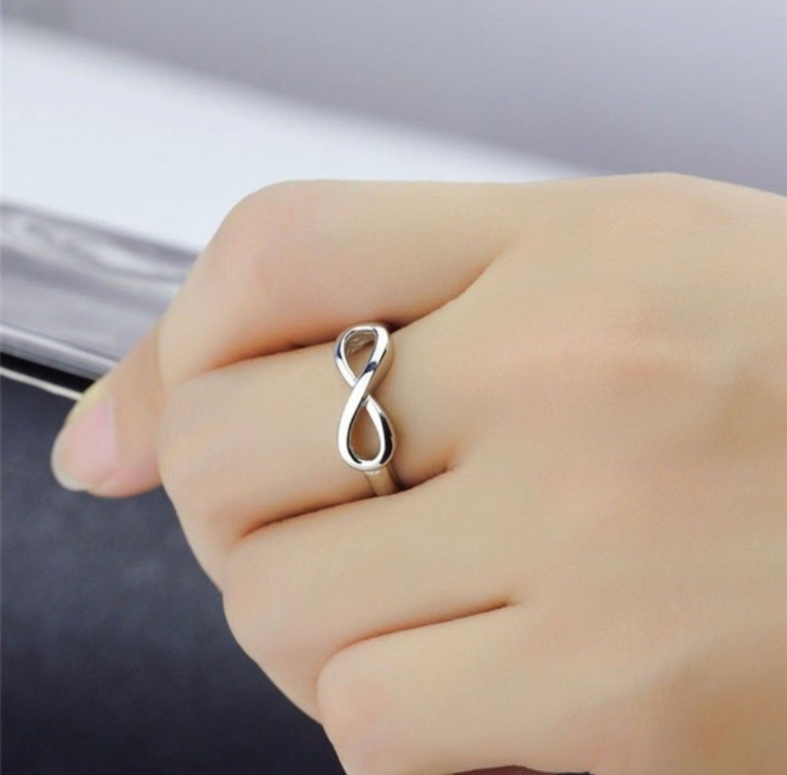 Trendy Stylish Infinity Silver Ring