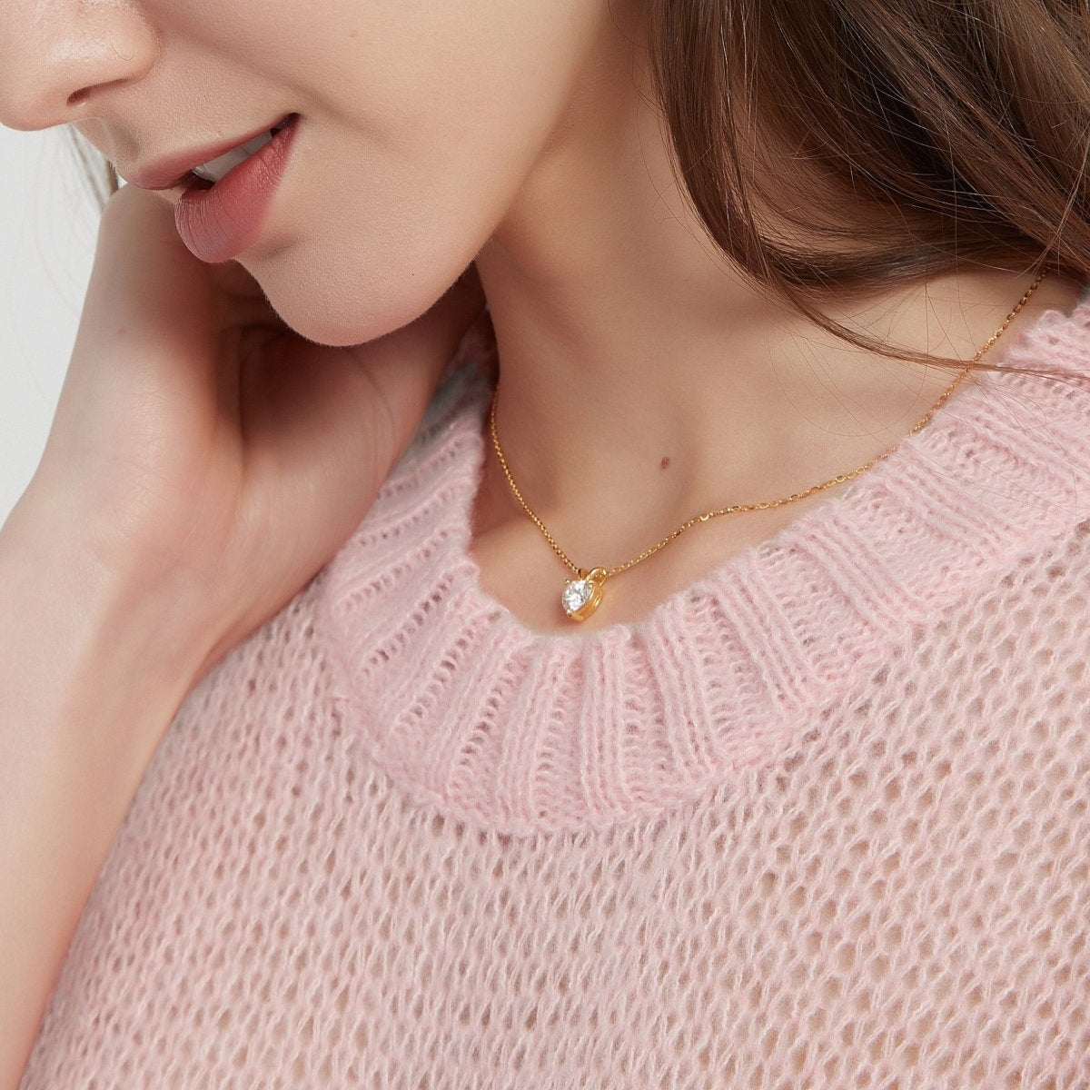 Silver Crystal Swarovski Heart Model Necklace