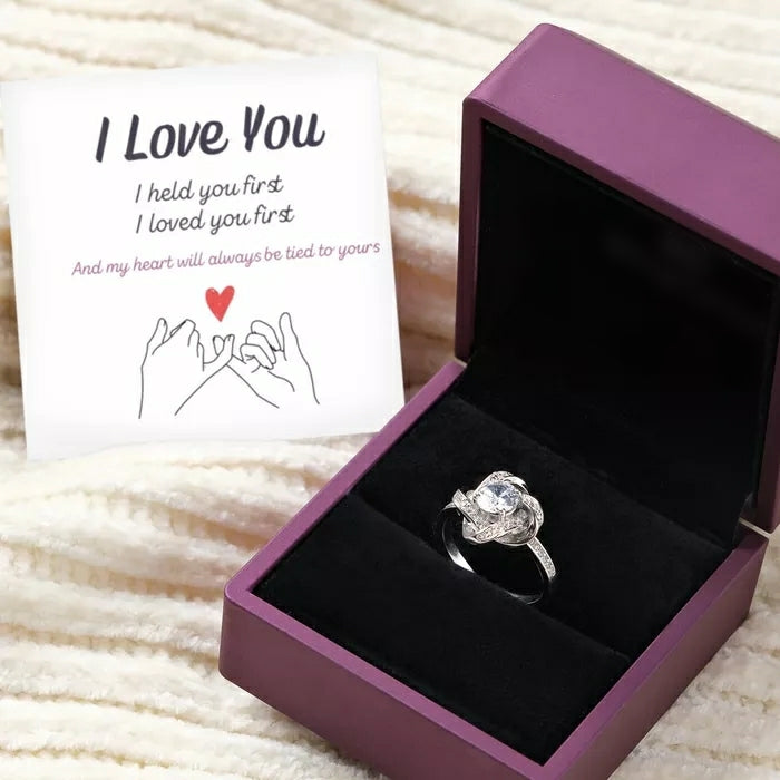 Floral White Zircon Silver Ring