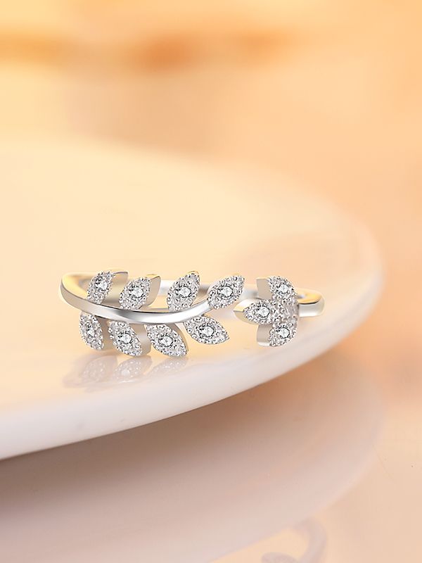 Silverette Leaves Silver Ring