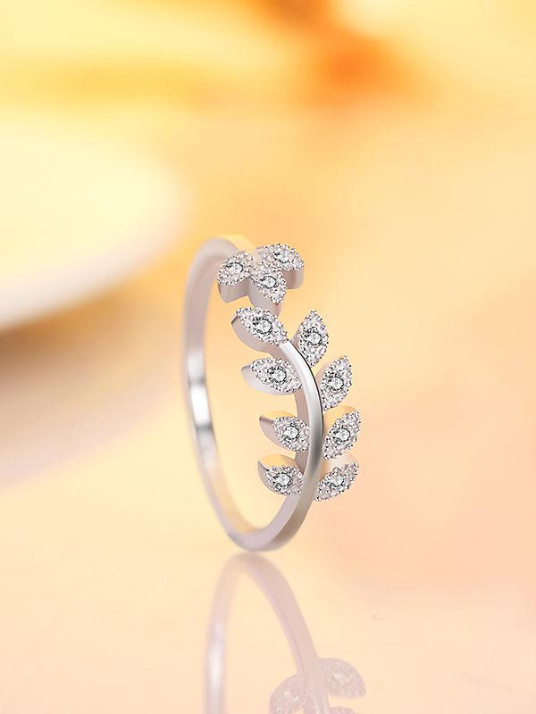 Silverette Leaves Silver Ring