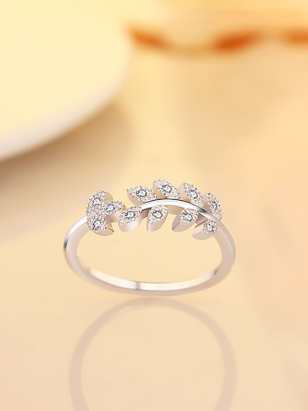 Silverette Leaves Silver Ring