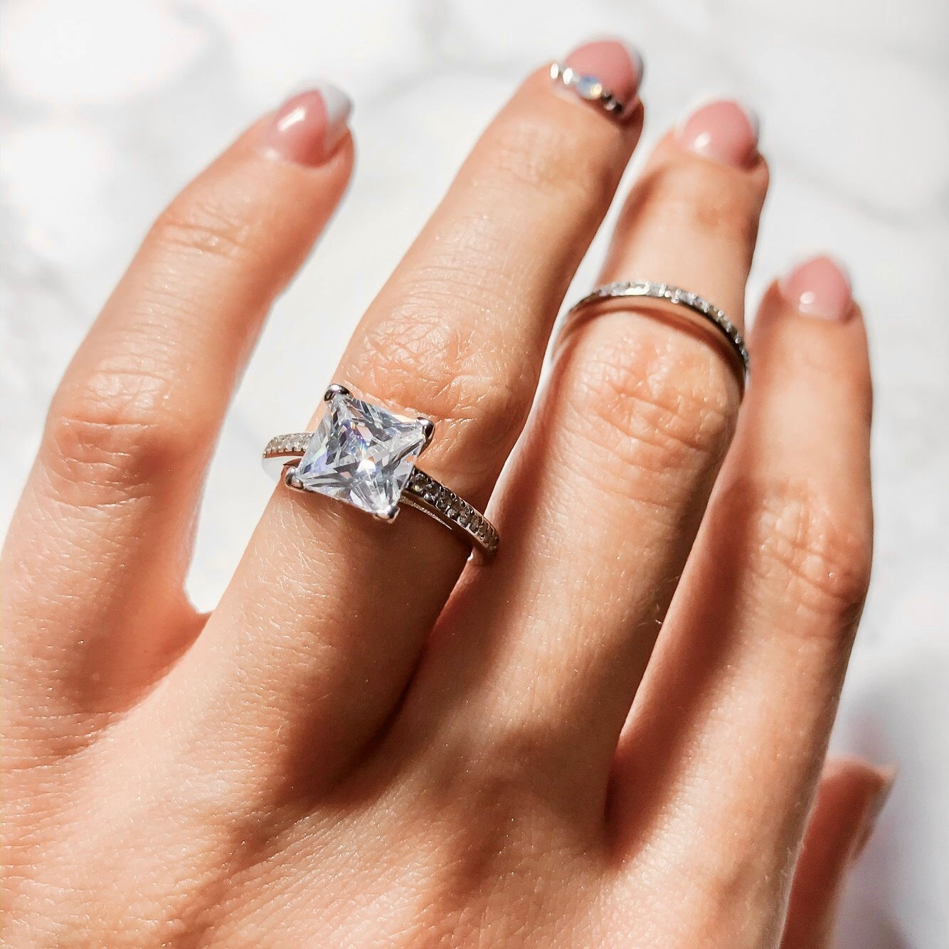 Luxury Elegance Classique Silver Ring Set