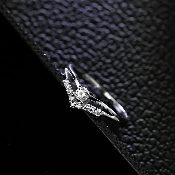 Glaring Multi-drill Diamond Silver Ring