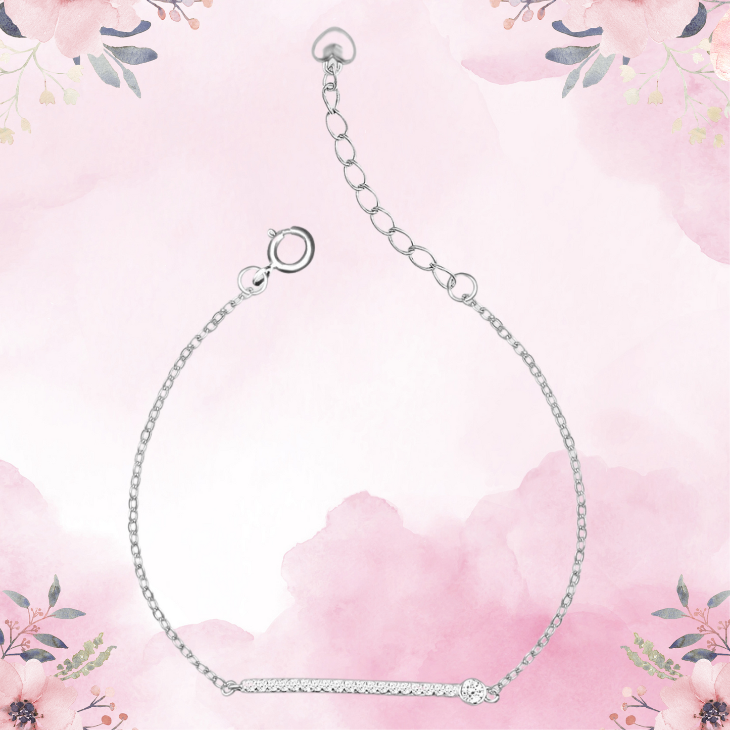 Silver Zircon Minimal Bracelet