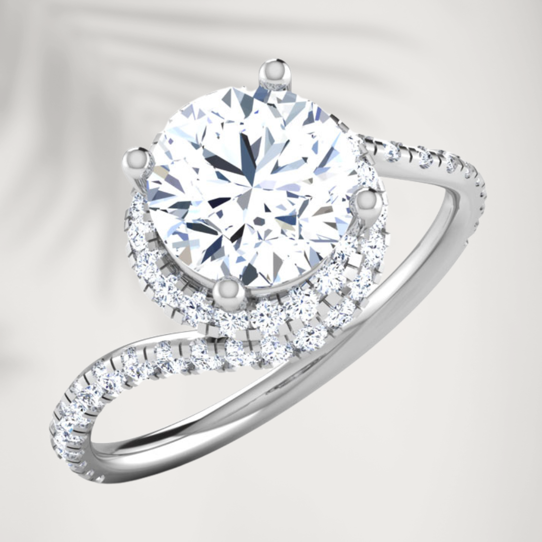 Spiral Solitaire Silver Ring