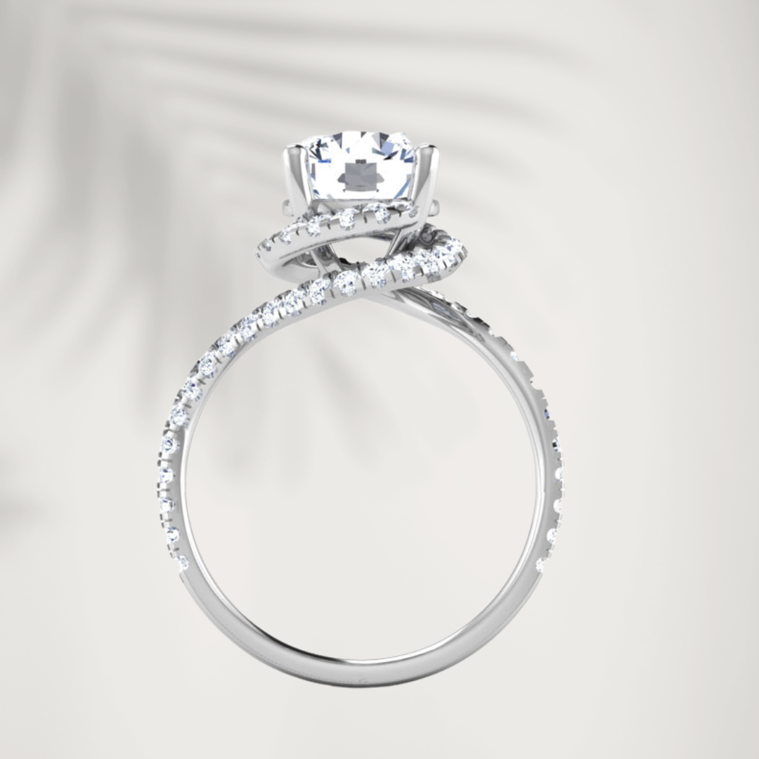 Spiral Solitaire Silver Ring