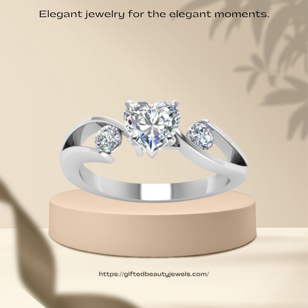 Charming Heart Shaped Silver Ring