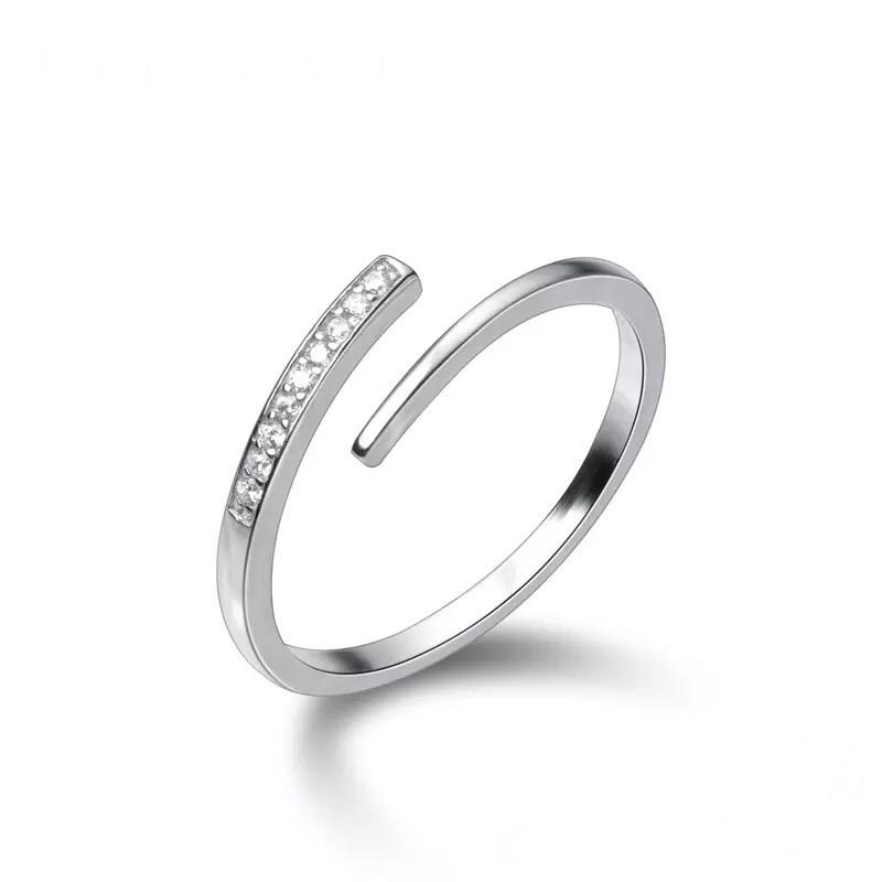 Sparkle Swirl Silver Ring