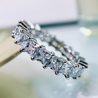Square Eternity Silver Ring