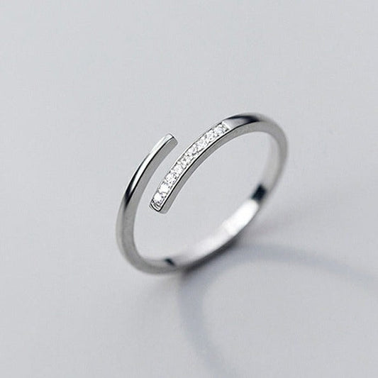 Sparkle Swirl Silver Ring