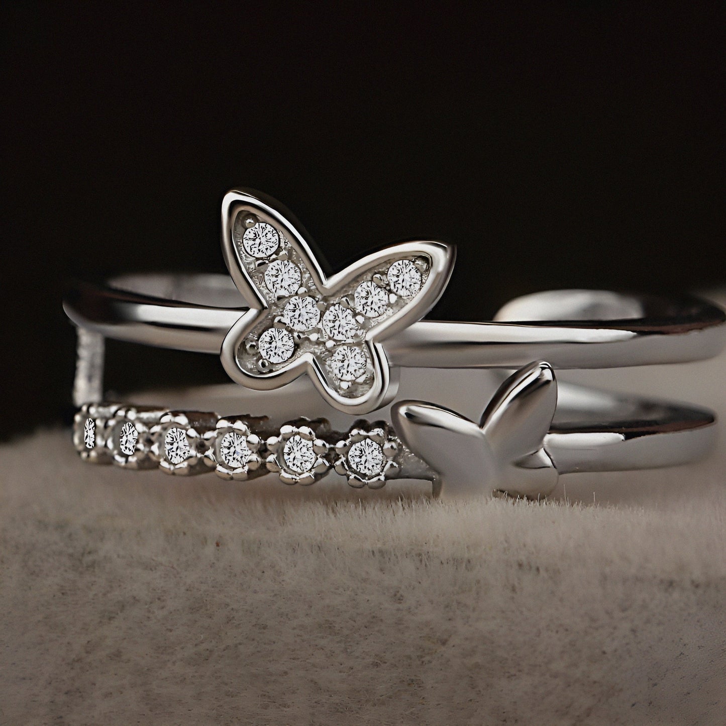 Graceful Butterfly Silver Ring