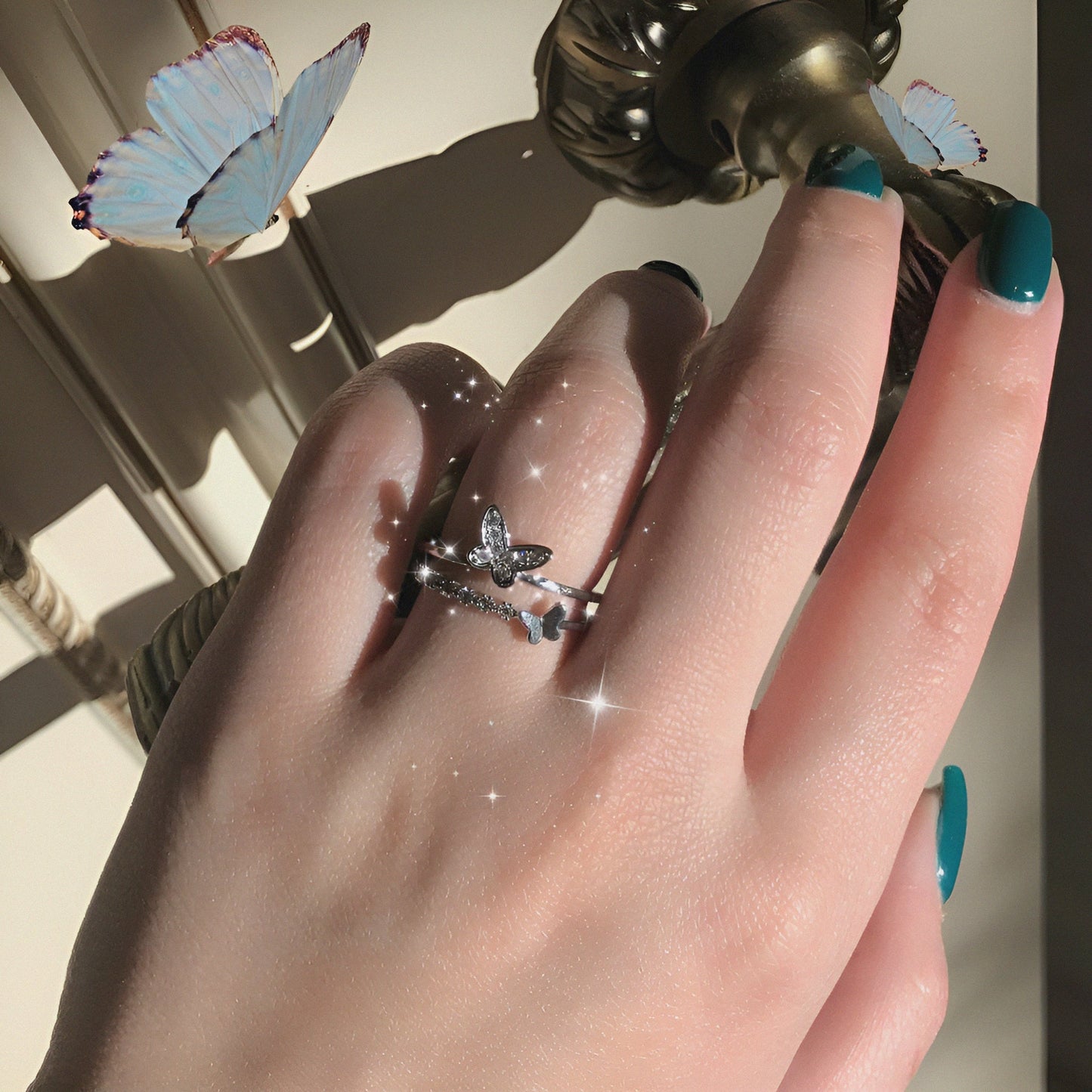 Graceful Butterfly Silver Ring