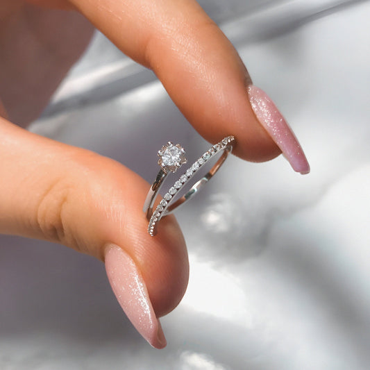 Spark Swirl Silver Ring