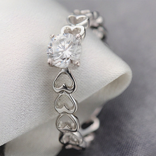 Luxurious Heart Silver Ring