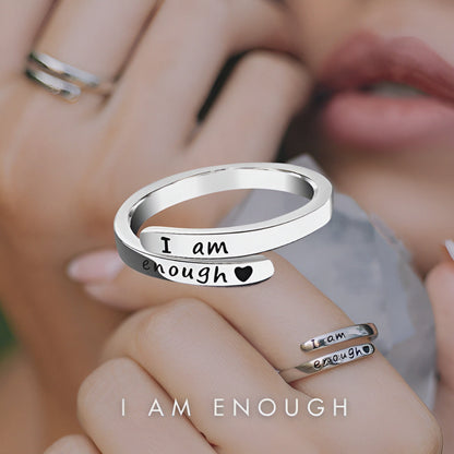 I am enough - Inspiration Silver Ring