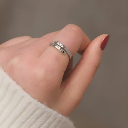 I am enough - Inspiration Silver Ring
