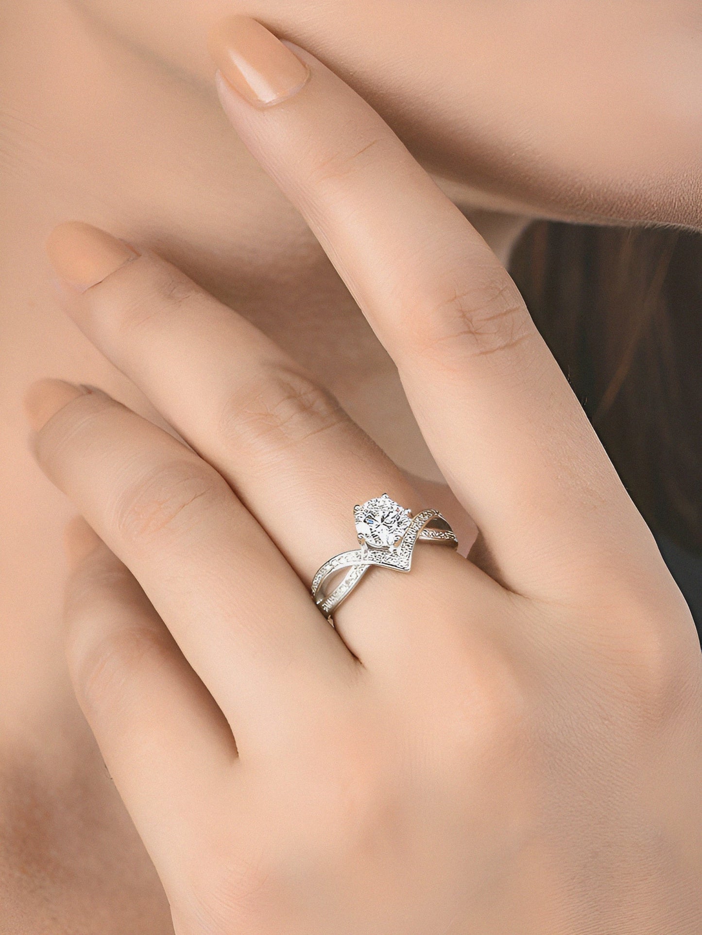 Queen Crown Moissanite Silver Ring