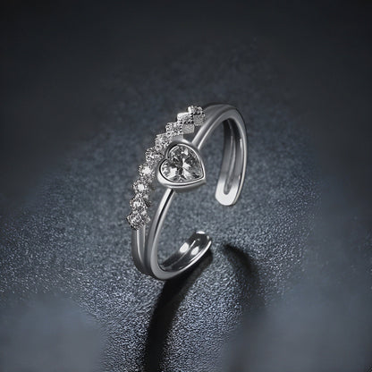 Charismatic Cupid Heart Silver Ring