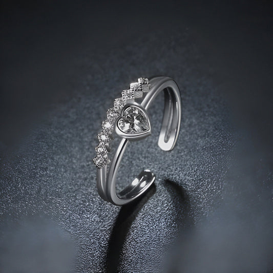 Charismatic Cupid Heart Silver Ring