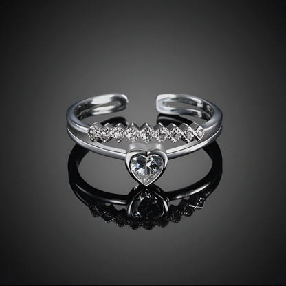 Charismatic Cupid Heart Silver Ring