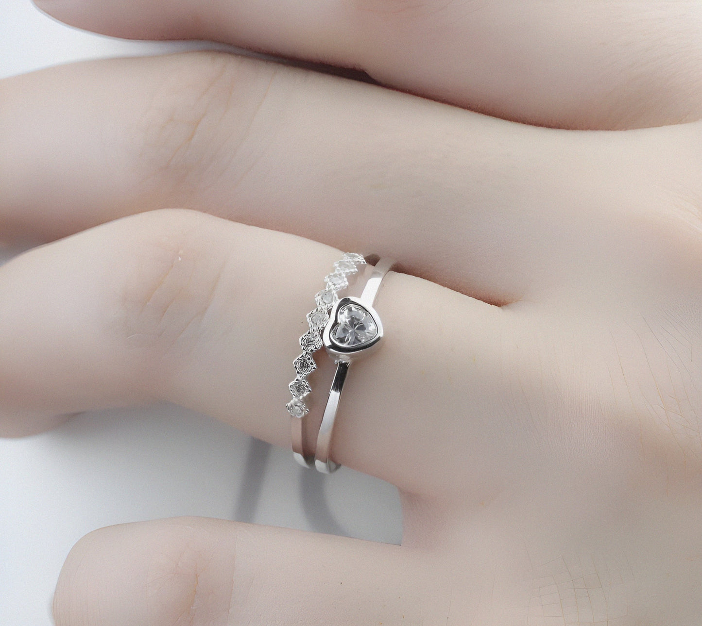 Charismatic Cupid Heart Silver Ring