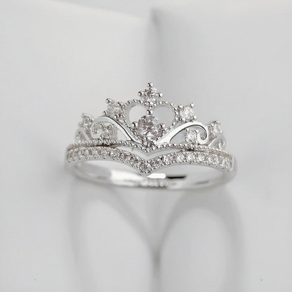 Regal Stylish crown silver ring