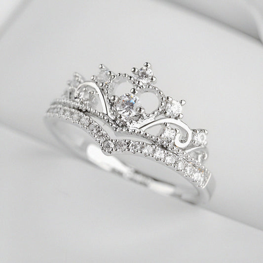 Regal Stylish crown silver ring