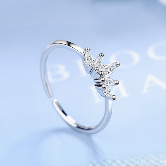 Exotic Princess Crown Silver Ring
