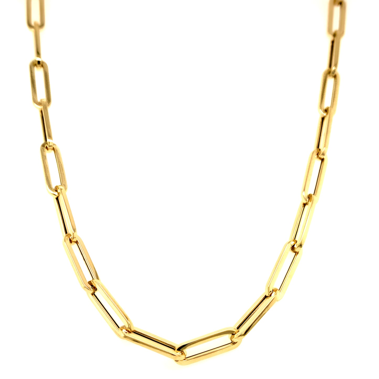 Paperclip Silver Necklace 18K Gold Finished