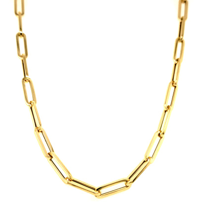 Paperclip Silver Necklace 18K Gold Finished