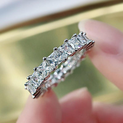 Square Eternity Silver Ring