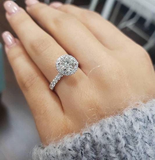 America Round Silver Diamond Silver Ring