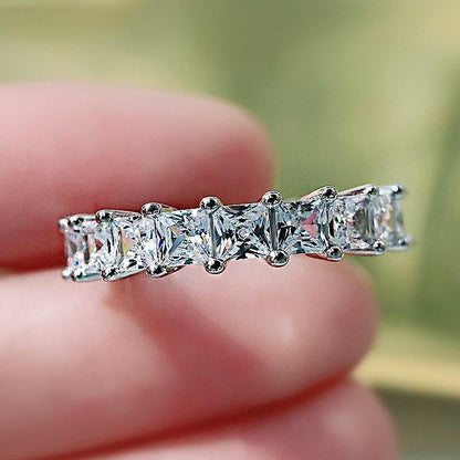 Square Eternity Silver Ring
