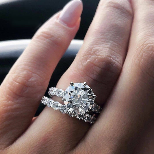 EMPRESS GORGEOUS STUDDED STATEMENT RING | Set of 2 Silver Ring