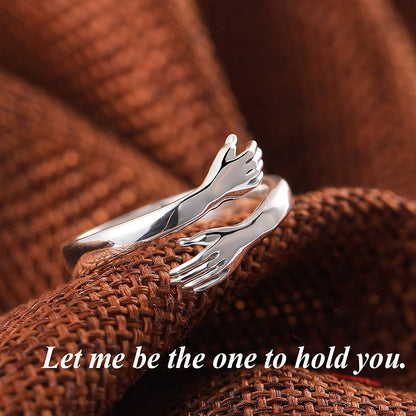 Girl's Hugging Silver Ring