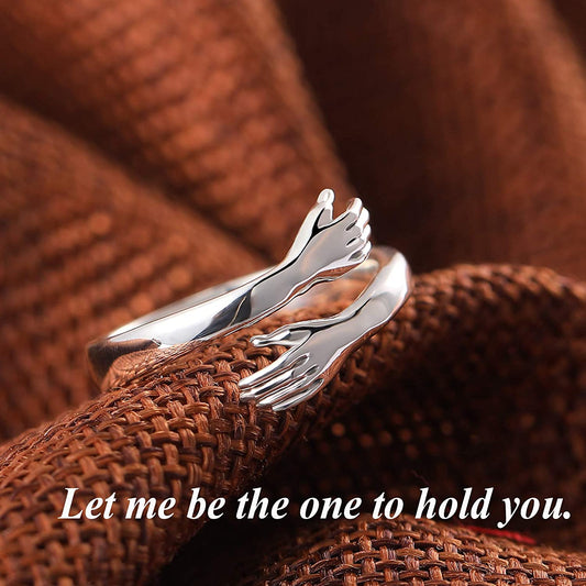 Girl's Hugging Silver Ring