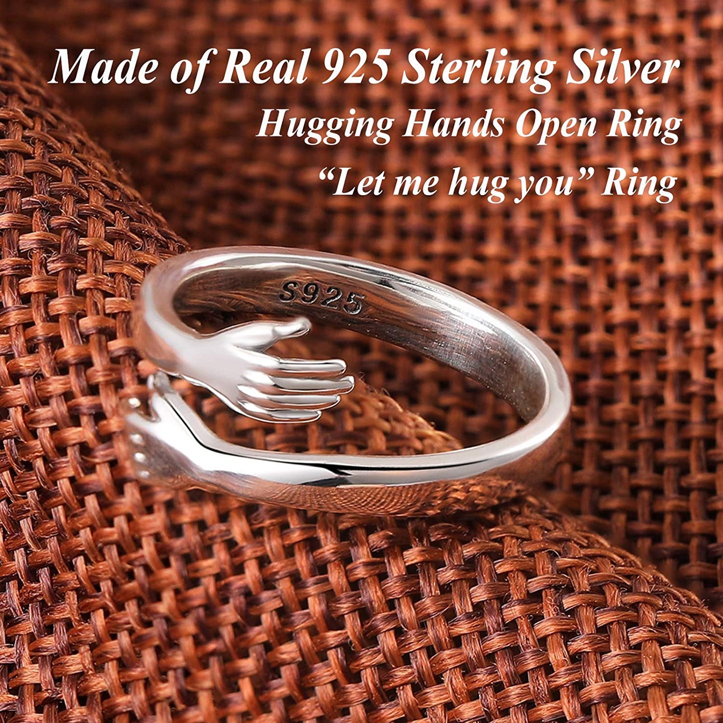 Girl's Hugging Silver Ring