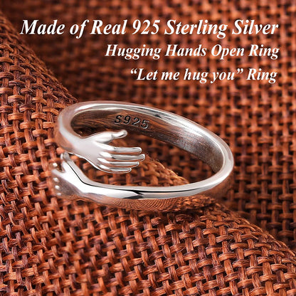 Girl's Hugging Silver Ring