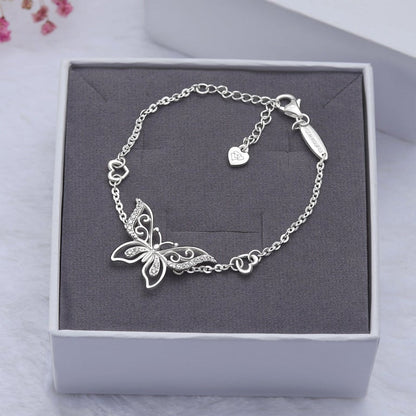 Graceful Butterfly Silver Bracelet