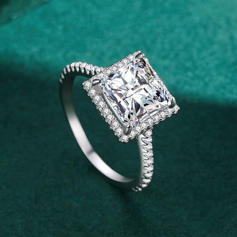 Square Studded Silver Ring