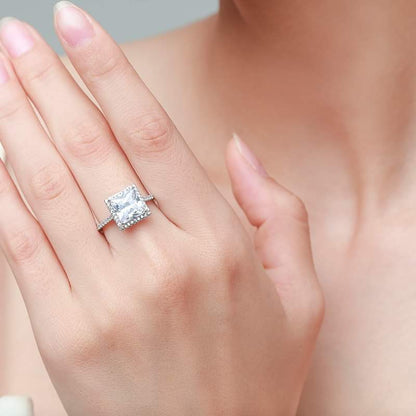 Square Studded Silver Ring