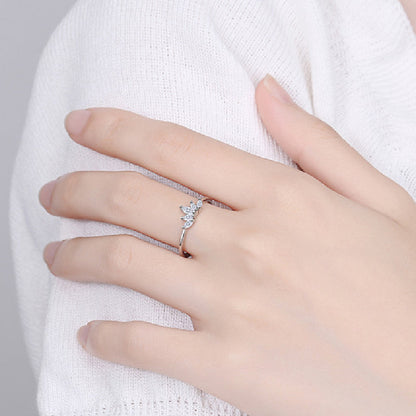 Exotic Princess Crown Silver Ring