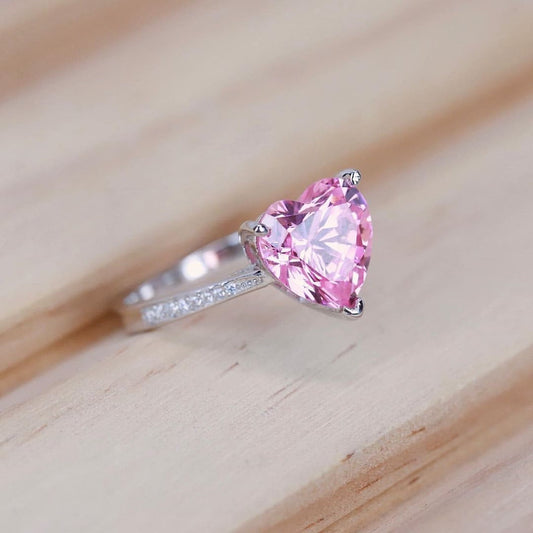Endless Heart Crystal Silver Ring